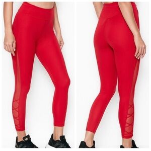 Victoria's Secret Ultra High Studio 7/8 Tights (Softest Tights Ever) Red Small